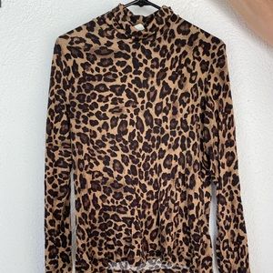H&M Leopard Turtle Neck Top